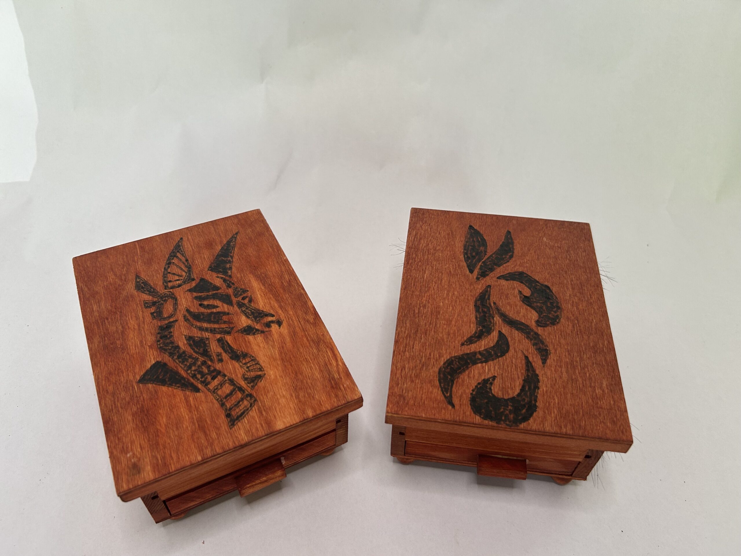 Small Wood Burned Jewelry Box