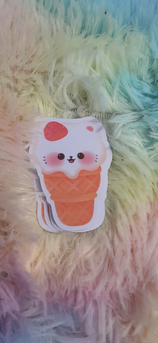 8 Dessert Ice cream Animal Vinyl stickers - Image 3